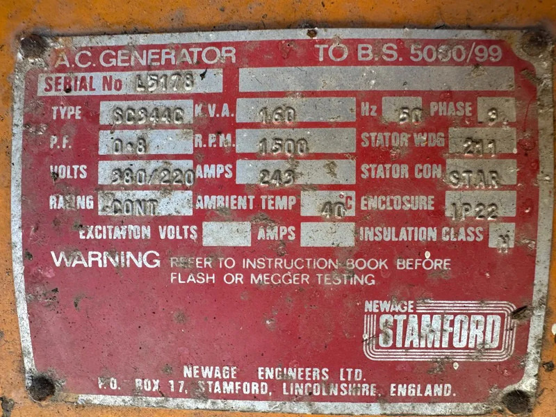 Generator set Cummins SDMO Stamford 160 kVA noodstroom generatorset ex Emergency: picture 11