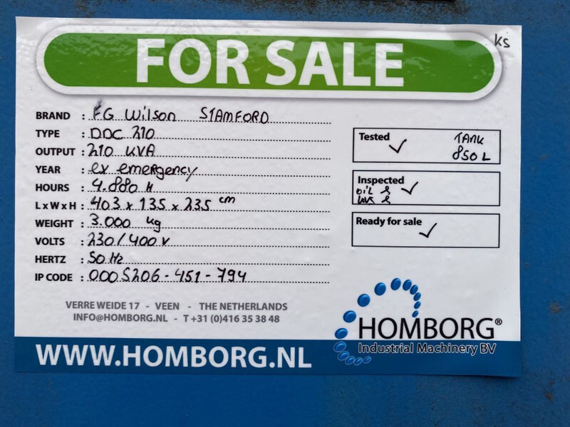 Generator set FG Wilson Stamford 210 kVA Silent generatorset: picture 16