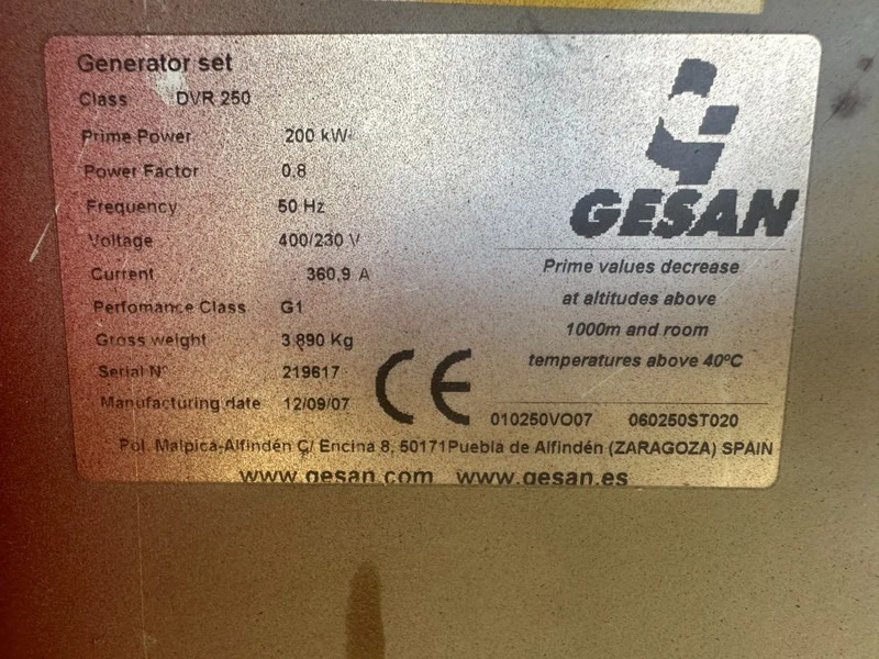 GESAN DVR 250 Volvo Stamford 275 kVA Silent Rental generatorset - Generator set: picture 5 GESAN DVR 250 Volvo Stamford 275 kVA Silent Rental generatorset - Generator set: picture 5