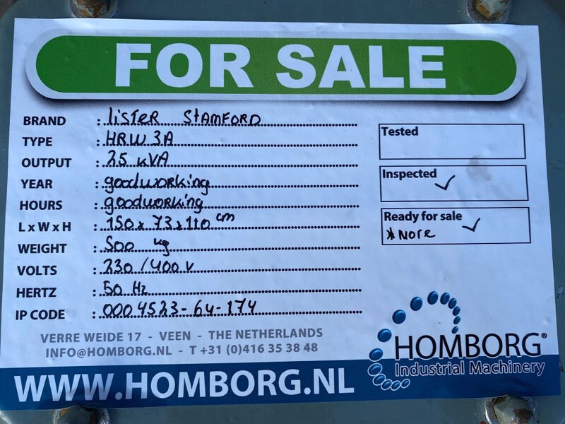 Generator set Lister HRW3A Stamford 25 kVA generatorset: picture 11