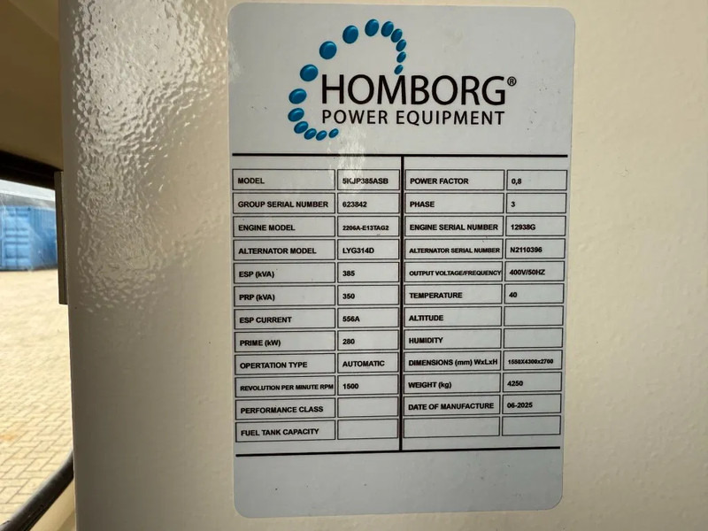 Perkins 2206A - E13TAG2 385 kVA Silent Noodstroom generatorset Aggregaat - Generator set: picture 5 Perkins 2206A - E13TAG2 385 kVA Silent Noodstroom generatorset Aggregaat - Generator set: picture 5