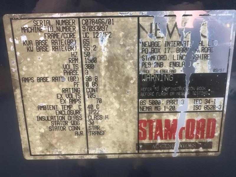 Stamford UC.I224F2 Generatordeel 65 kVA Alternator as New ! - Generator set: picture 4 Stamford UC.I224F2 Generatordeel 65 kVA Alternator as New ! - Generator set: picture 4