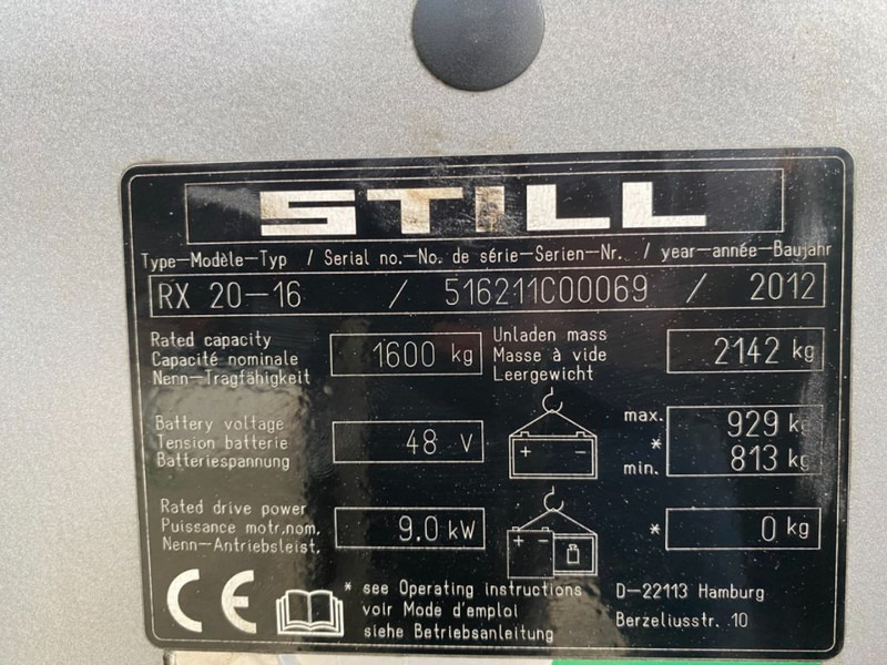 Still RX 20-16 1.6 ton Duplex Freelift Elektra Heftruck - Electric forklift: picture 5 Still RX 20-16 1.6 ton Duplex Freelift Elektra Heftruck - Electric forklift: picture 5