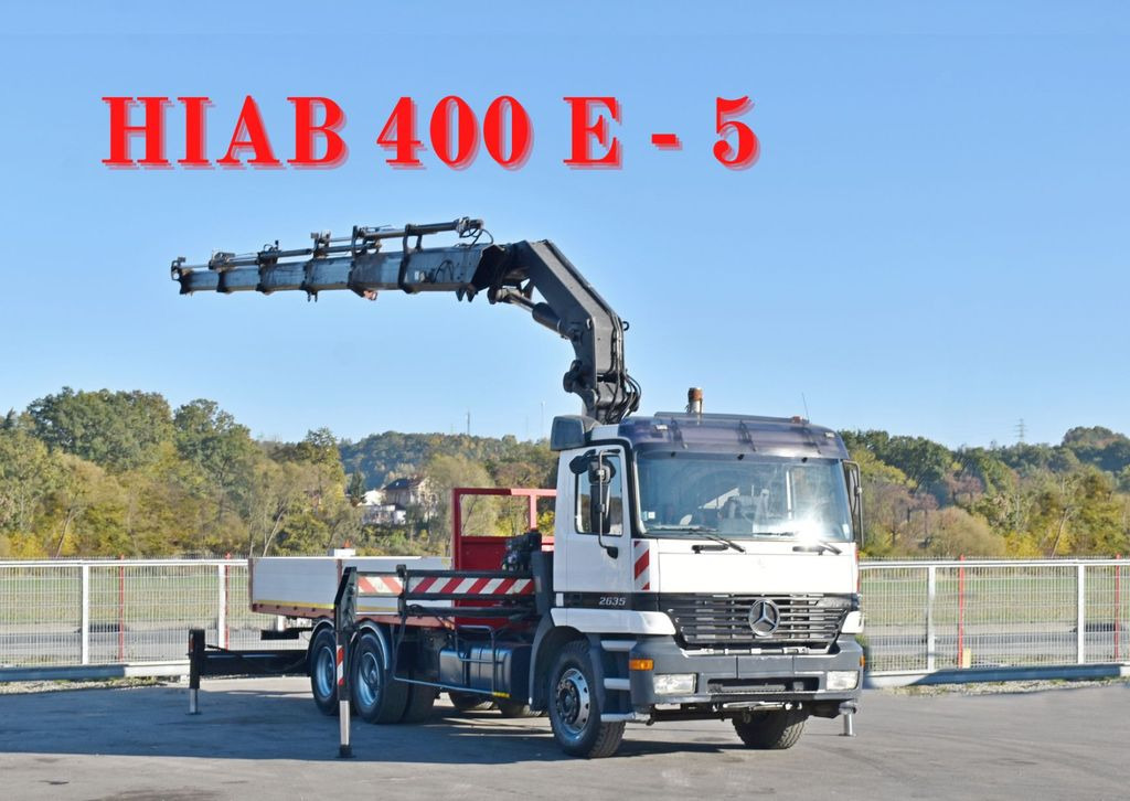 Mercedes-Benz ACTROS 2635 Pritsche 6,40m + HIAB 400 E-5 + FUNK Mercedes-Benz ACTROS 2635 Pritsche 6,40m + HIAB 400 E-5 + FUNK - Crane truck: picture 1 Mercedes-Benz ACTROS 2635 Pritsche 6,40m + HIAB 400 E-5 + FUNK Mercedes-Benz ACTROS 2635 Pritsche 6,40m + HIAB 400 E-5 + FUNK - Crane truck: picture 1