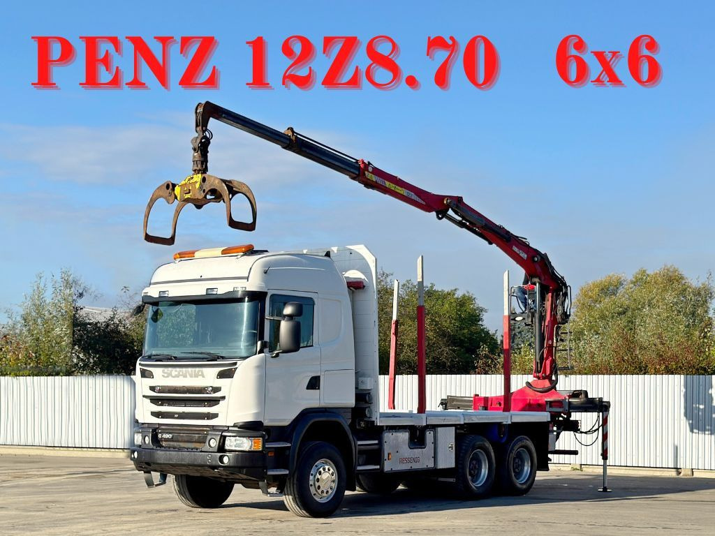 Scania G490* HOLZTRANSPORTER * PENZ 12Z8.70* 6x6 - Crane truck: picture 1 Scania G490* HOLZTRANSPORTER * PENZ 12Z8.70* 6x6 - Crane truck: picture 1