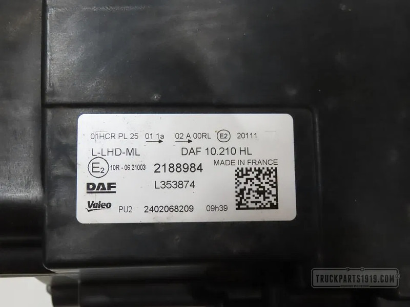 DAF 2188984 Koplamp Li. XG - Headlight for Truck: picture 3 DAF 2188984 Koplamp Li. XG - Headlight for Truck: picture 3