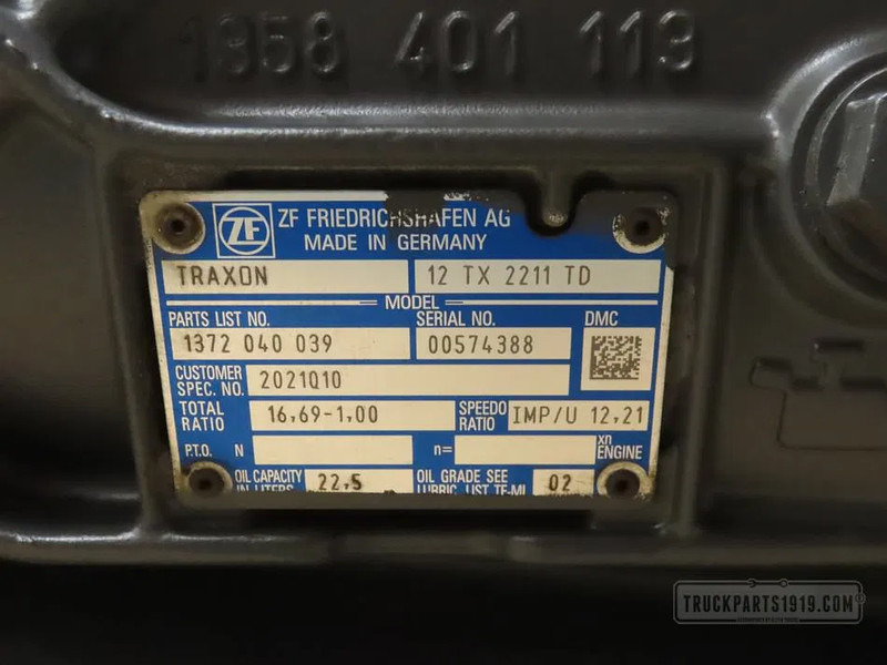 DAF 2189382 | Versnellingsbak 12TX2211TD - Gearbox for Truck: picture 3 DAF 2189382 | Versnellingsbak 12TX2211TD - Gearbox for Truck: picture 3