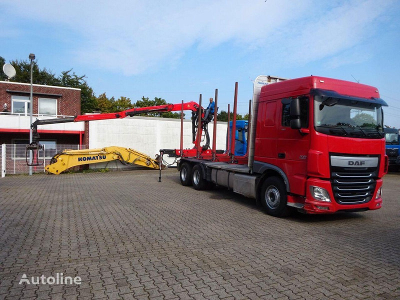 Timber truck, Crane truck for transportation of timber DAF XF 510 6x4 Crane EPSILON M120Z: picture 9