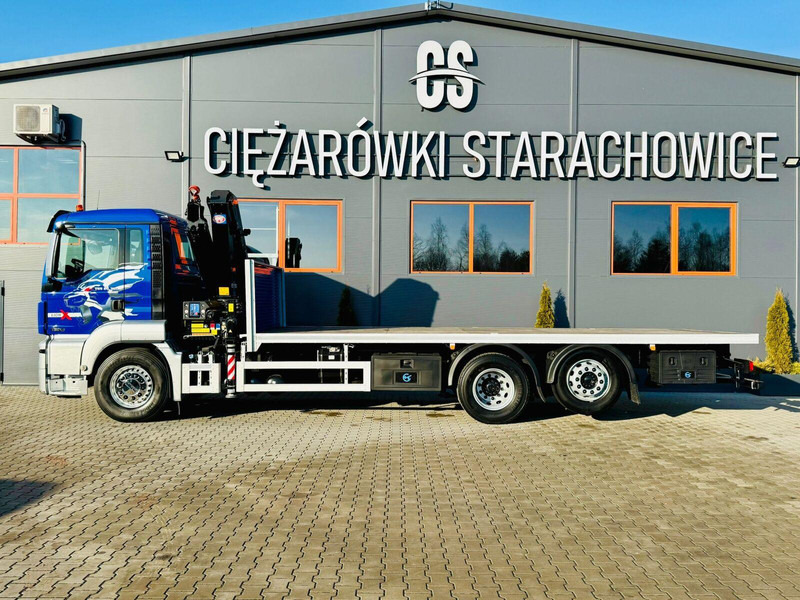 MAN MAN TGS 26.360 // E6 // 6x2 // platforma laweta 7,2m z HDs HMF 1 - Dropside/ Flatbed truck, Crane truck: picture 2 MAN MAN TGS 26.360 // E6 // 6x2 // platforma laweta 7,2m z HDs HMF 1 - Dropside/ Flatbed truck, Crane truck: picture 2