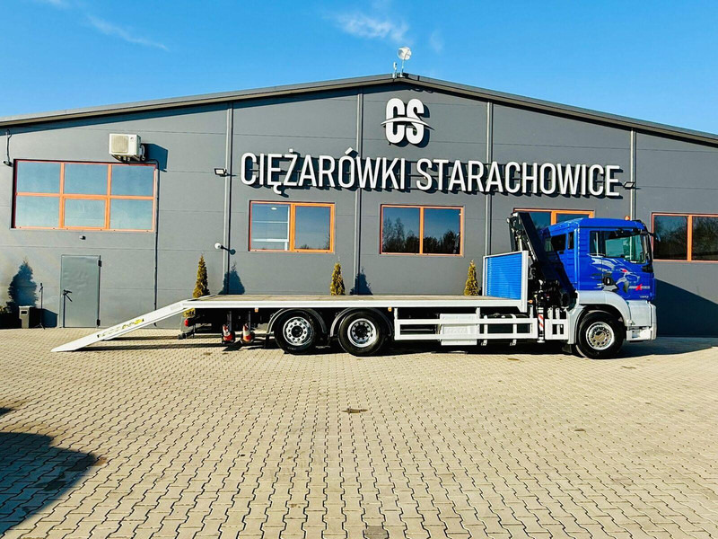 Dropside/ Flatbed truck, Crane truck MAN MAN TGS 26.360 // E6 // 6x2 // platforma laweta 7,2m z HDs HMF 1: picture 17