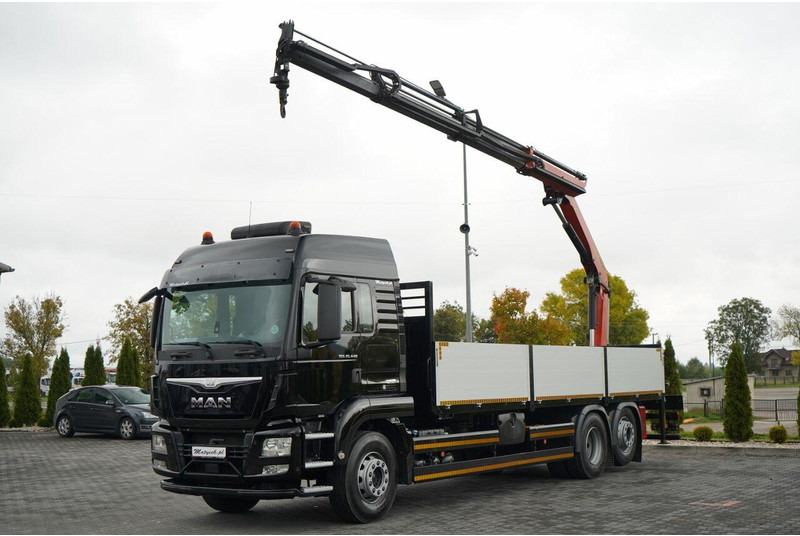 MAN TGS 26.440 / 6X2 / SKRZYNIOWY 7,5 M / OŚ PODNOSZONA + HDS PALFI - Dropside/ Flatbed truck, Crane truck: picture 3 MAN TGS 26.440 / 6X2 / SKRZYNIOWY 7,5 M / OŚ PODNOSZONA + HDS PALFI - Dropside/ Flatbed truck, Crane truck: picture 3