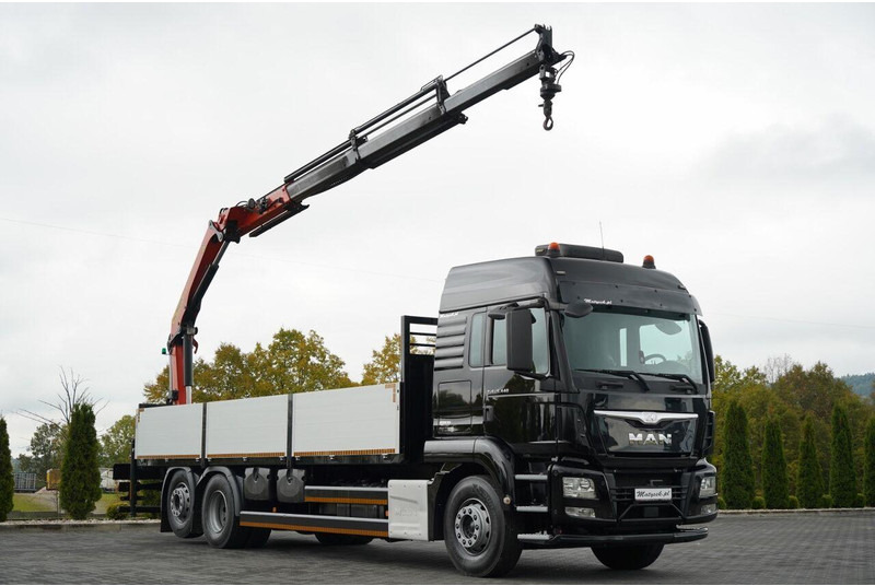 MAN TGS 26.440 / 6X2 / SKRZYNIOWY 7,5 M / OŚ PODNOSZONA + HDS PALFI - Dropside/ Flatbed truck, Crane truck: picture 2 MAN TGS 26.440 / 6X2 / SKRZYNIOWY 7,5 M / OŚ PODNOSZONA + HDS PALFI - Dropside/ Flatbed truck, Crane truck: picture 2