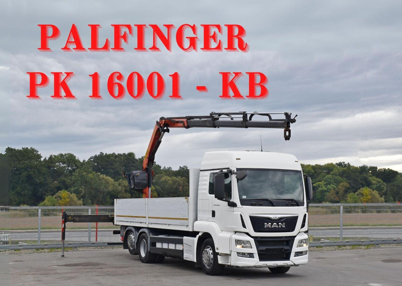 MAN TGS 26.440 * PRITSCHE 6,90 m + PK 16001 - K - Dropside/ Flatbed truck, Crane truck: picture 1 MAN TGS 26.440 * PRITSCHE 6,90 m + PK 16001 - K - Dropside/ Flatbed truck, Crane truck: picture 1