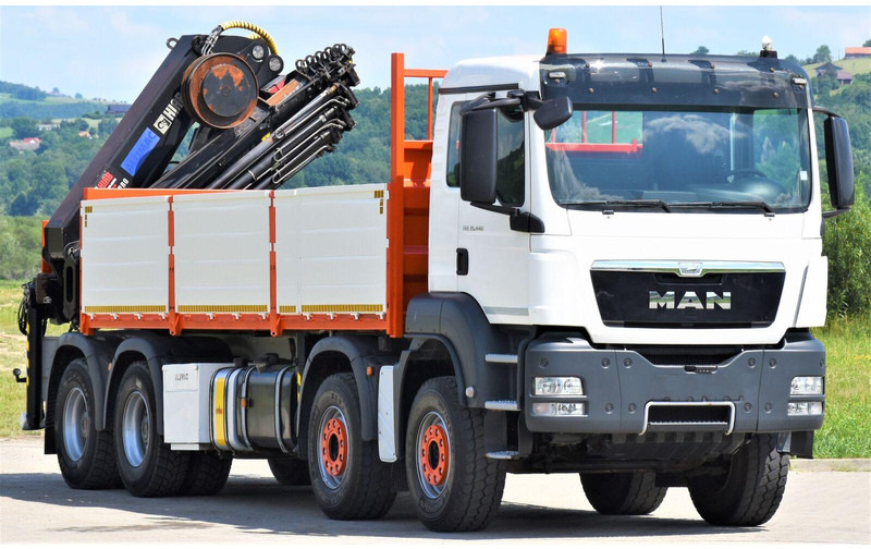 MAN TGS 35.440 * HIAB 322 EP-5HIPRO+FUNK / 8x4! - Dropside/ Flatbed truck, Crane truck: picture 1 MAN TGS 35.440 * HIAB 322 EP-5HIPRO+FUNK / 8x4! - Dropside/ Flatbed truck, Crane truck: picture 1