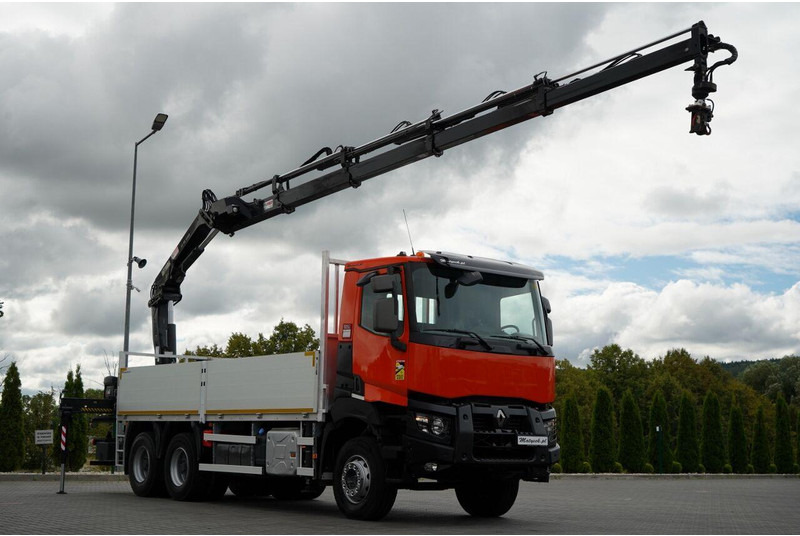 Dropside/ Flatbed truck, Crane truck Renault K 380 / 6X4 / SKRZYNIOWY 6.2 M / + HDS HIAB 166 ES-4 / MAX UDŹWI: picture 6