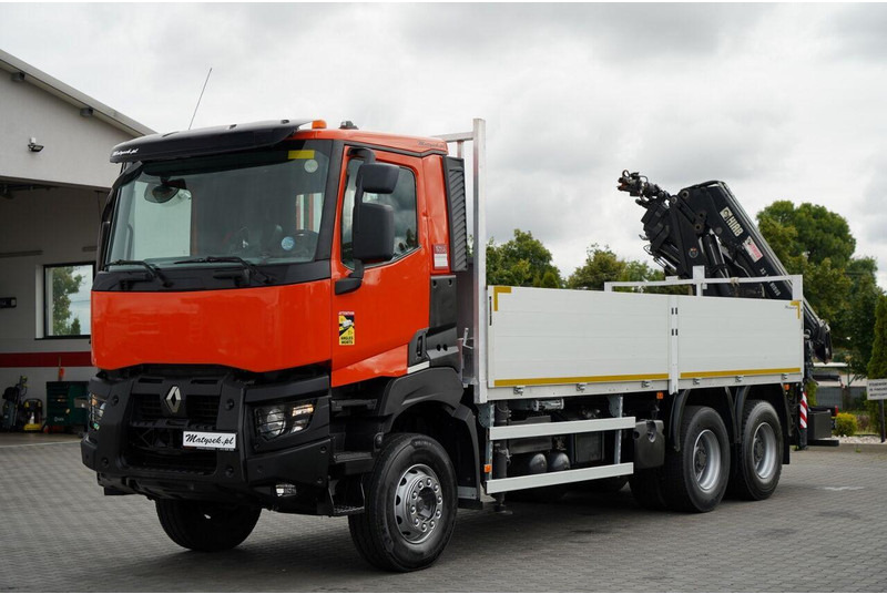 Dropside/ Flatbed truck, Crane truck Renault K 380 / 6X4 / SKRZYNIOWY 6.2 M / + HDS HIAB 166 ES-4 / MAX UDŹWI: picture 9