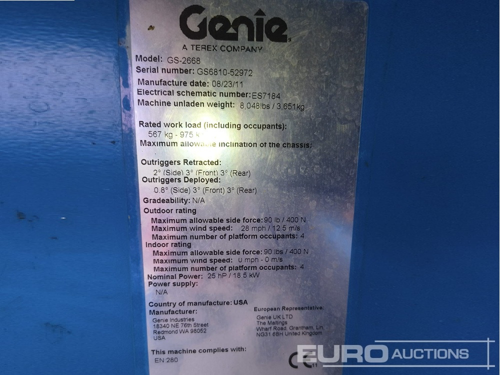 2011 Genie GS-2668 - Aerial platform: picture 2 2011 Genie GS-2668 - Aerial platform: picture 2