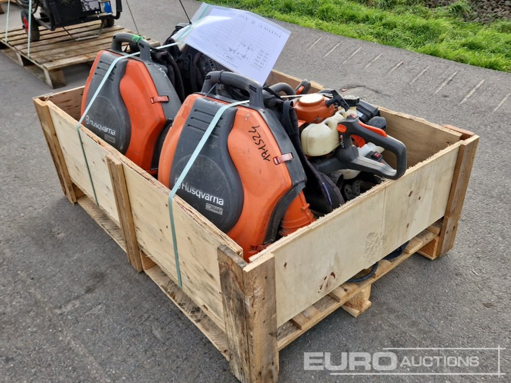 Pallet of Husqvarna Leafblowers, Hedge Trimmers - Construction equipment: picture 1 Pallet of Husqvarna Leafblowers, Hedge Trimmers - Construction equipment: picture 1