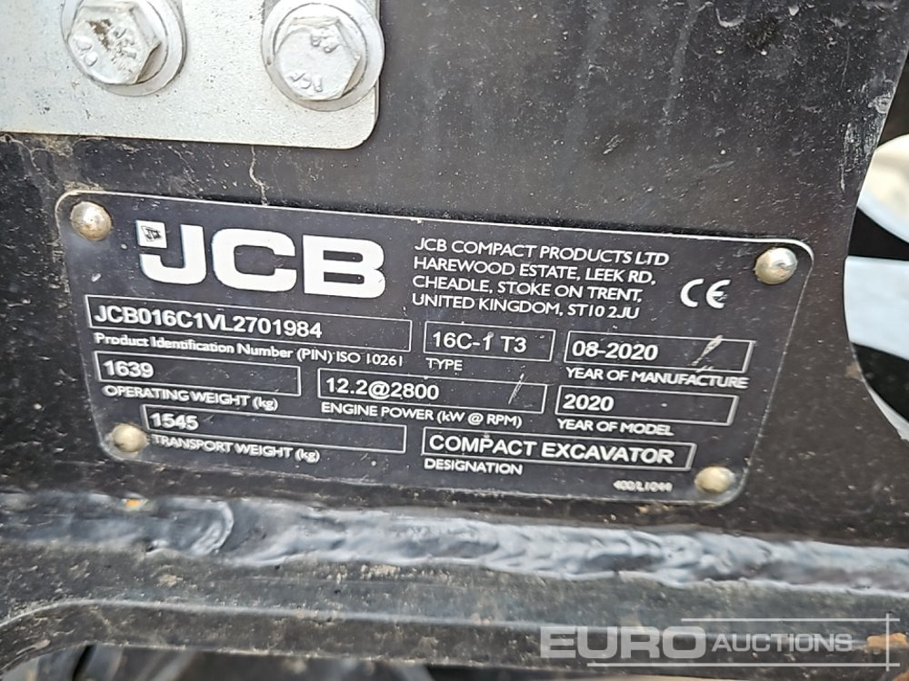 Mini excavator 2020 JCB 16C-1 T3: picture 45