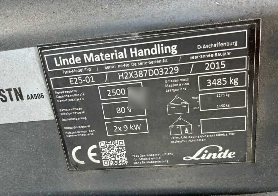 Linde E25-01 - Electric forklift: picture 4 Linde E25-01 - Electric forklift: picture 4