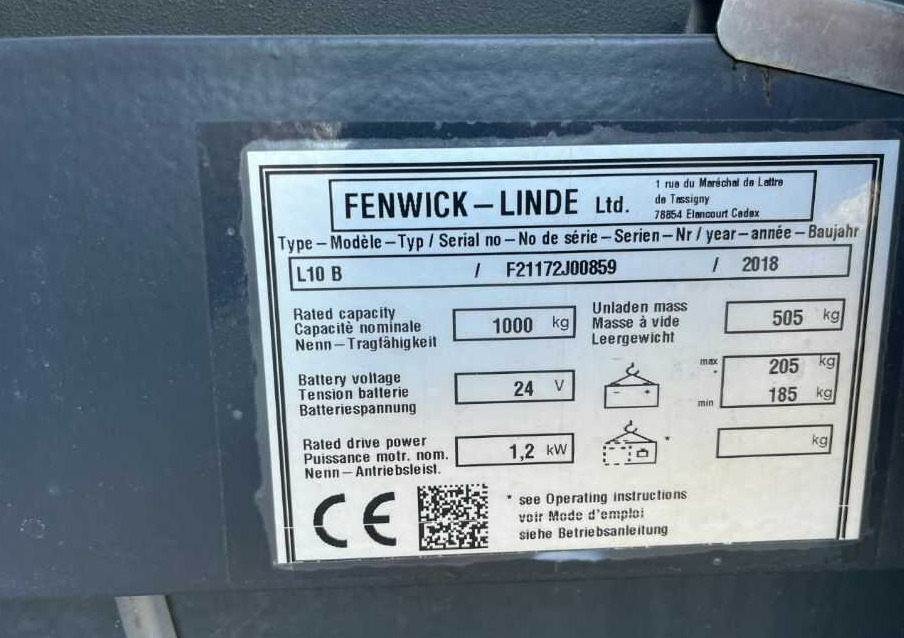 Linde L10B - Stacker: picture 3 Linde L10B - Stacker: picture 3