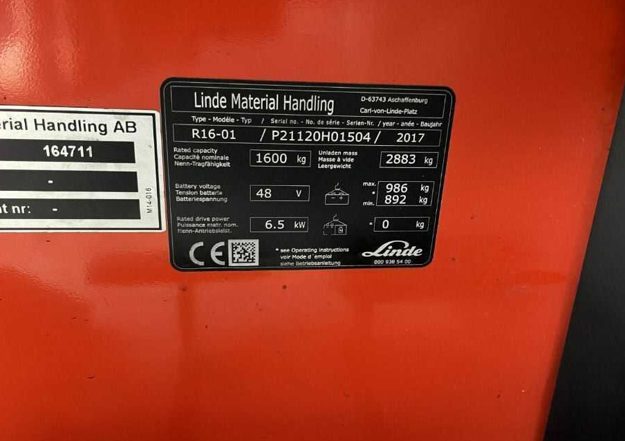Linde R16-01 - Reach truck: picture 4 Linde R16-01 - Reach truck: picture 4