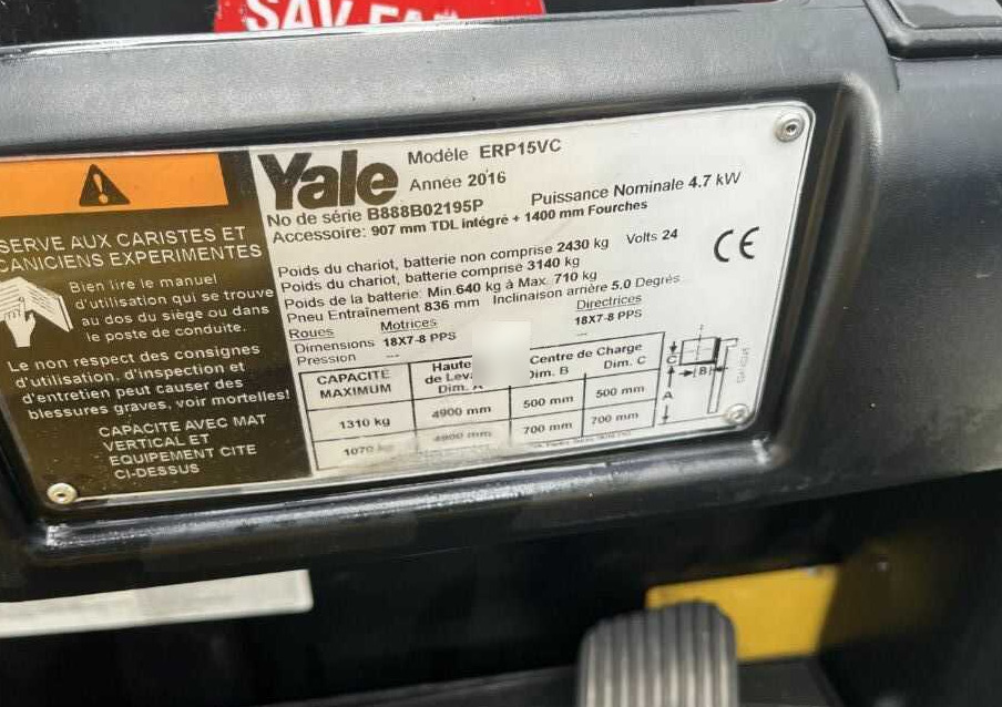 Yale ERP15VC - Electric forklift: picture 4 Yale ERP15VC - Electric forklift: picture 4