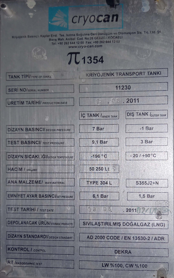 Cryocan Gas tank cryogenic semi-trailer used for LNG Methane - Tank semi-trailer: picture 5 Cryocan Gas tank cryogenic semi-trailer used for LNG Methane - Tank semi-trailer: picture 5