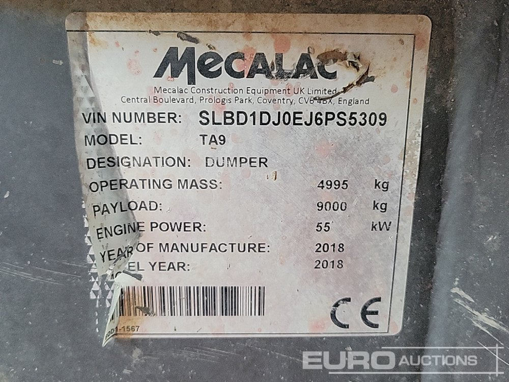 Mini dumper 2018 Mecalac TA9: picture 36