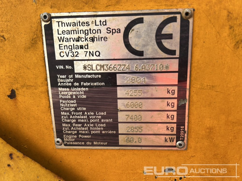 Thwaites 6 Ton Swivel Skip - Mini dumper: picture 5 Thwaites 6 Ton Swivel Skip - Mini dumper: picture 5