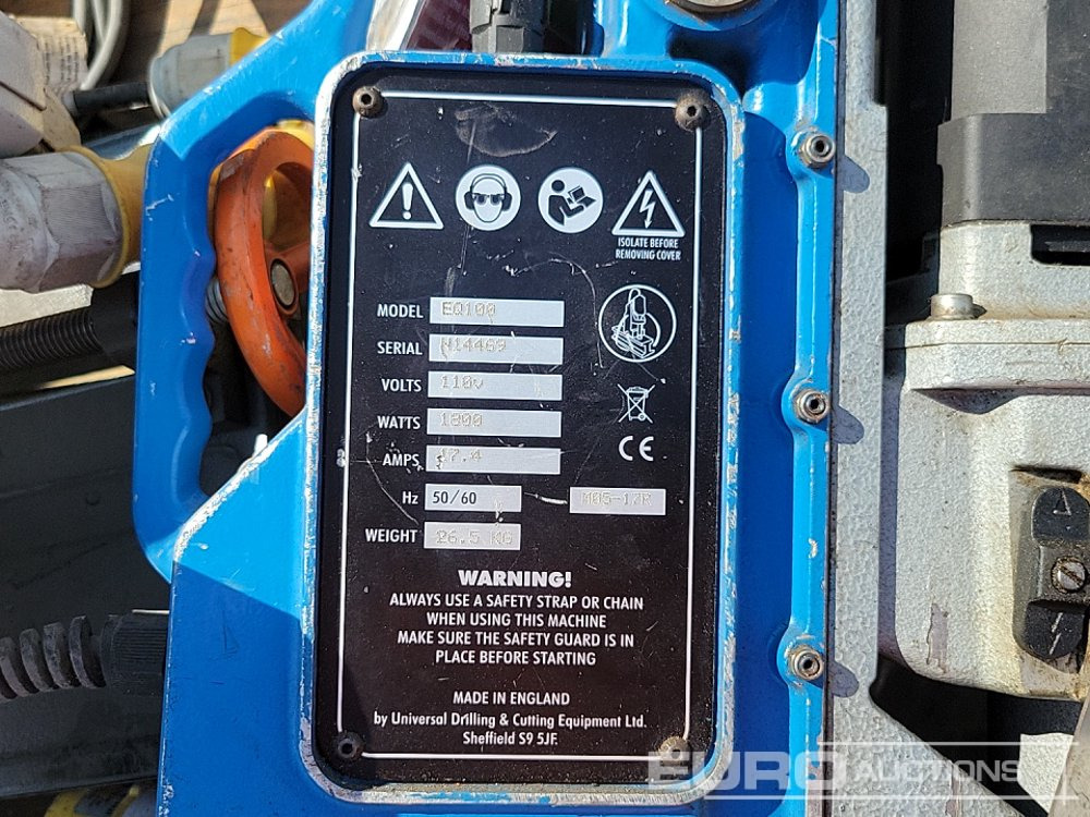 Construction equipment Unibor 110 Vot Mag Drill, Alfra Rotabest 110 Volt Mag Drill, 110 Volt Paddle Mixer (3 of), 100Volt Evolution Cut off Saw, 110 Volt REMS Sander: picture 31