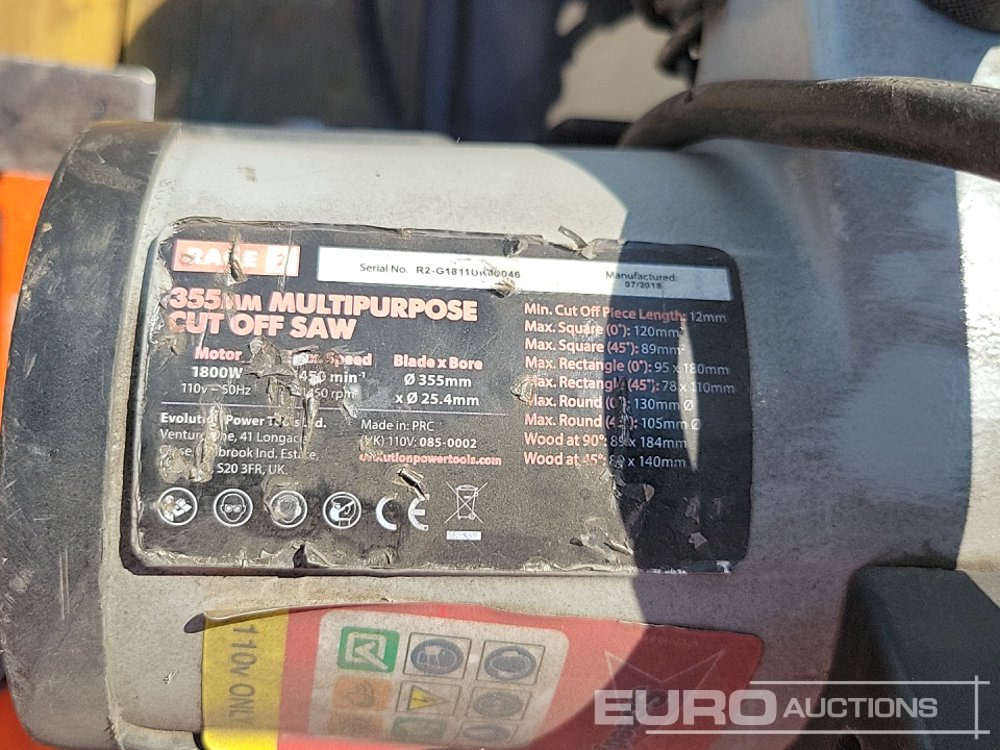 Construction equipment Unibor 110 Vot Mag Drill, Alfra Rotabest 110 Volt Mag Drill, 110 Volt Paddle Mixer (3 of), 100Volt Evolution Cut off Saw, 110 Volt REMS Sander: picture 20