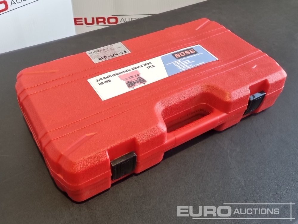 Unused 2025 Boss 3/4" 26pc Heavy Duty Pneumatic Socket Set, 4" Connecting Rod, 8" Connecting Rod Quick Ratchet Wrench, 20" Sliding Road, L Handle Sliding Head Extension Bar - Workshop equipment: picture 1 Unused 2025 Boss 3/4" 26pc Heavy Duty Pneumatic Socket Set, 4" Connecting Rod, 8" Connecting Rod Quick Ratchet Wrench, 20" Sliding Road, L Handle Sliding Head Extension Bar - Workshop equipment: picture 1