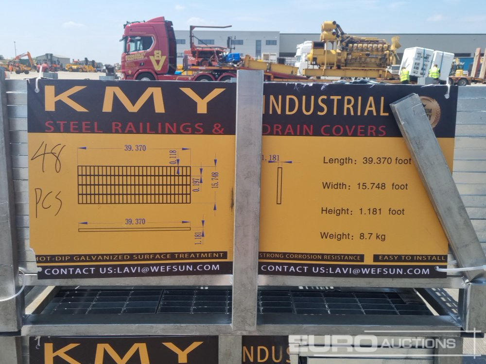 Construction equipment Unused 2025 KMY INDUSTRIAL Steel Grating (2 of), Stillage of Metal Fencing Posts: picture 11