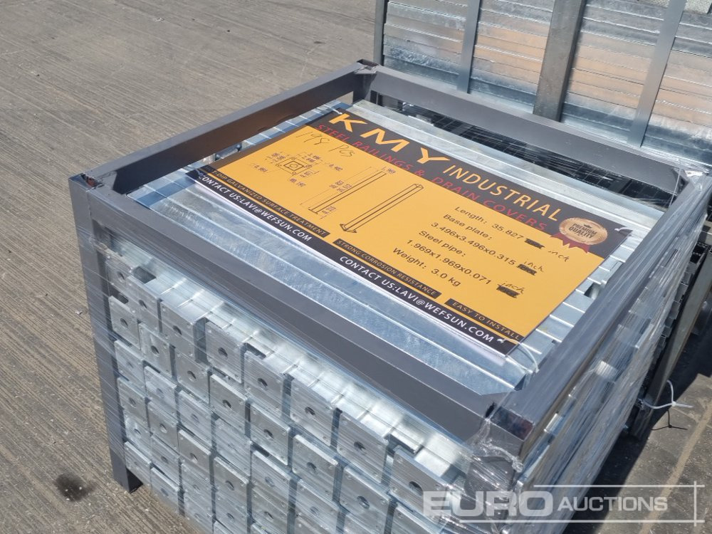 Construction equipment Unused 2025 KMY INDUSTRIAL Steel Grating (2 of), Stillage of Metal Fencing Posts: picture 16