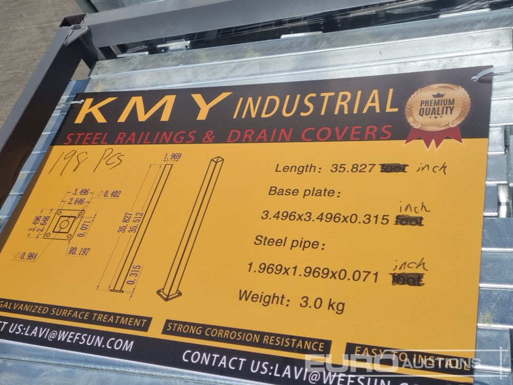 Construction equipment Unused 2025 KMY INDUSTRIAL Steel Grating (2 of), Stillage of Metal Fencing Posts: picture 8