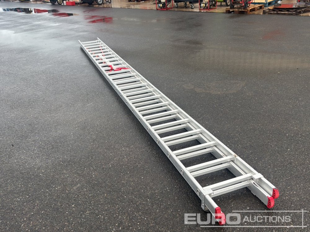 Unused 23 Rung Double Extension Aluminium Ladder, Non Slip Stabliser Bar - Workshop equipment: picture 1 Unused 23 Rung Double Extension Aluminium Ladder, Non Slip Stabliser Bar - Workshop equipment: picture 1