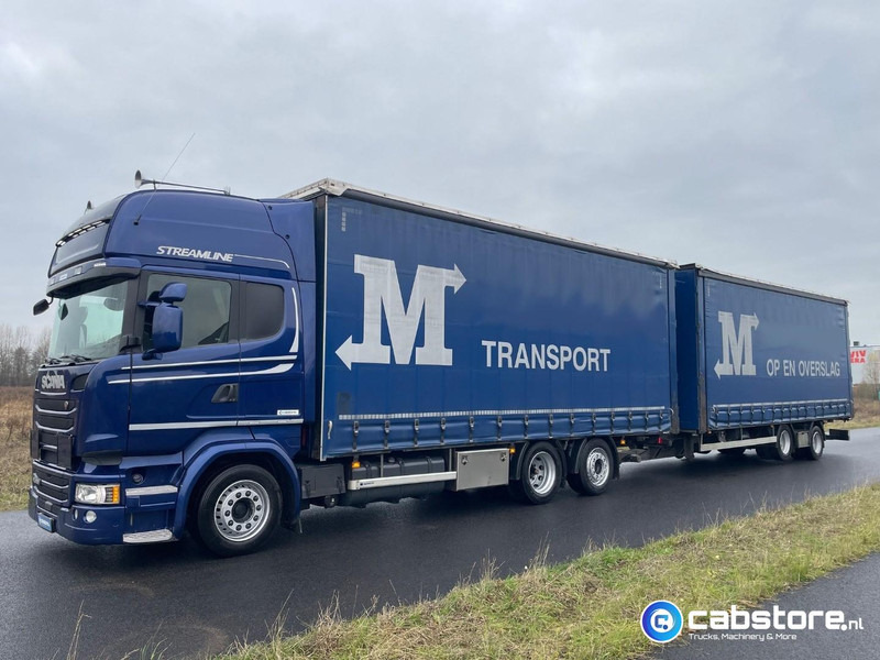 Scania R450 LB6X2MLB Euro 6 - Bouwjaar 2016 - Topline - Doorlaad-volume combi+ Wecon Middenas aanhangwagen - Good condition - Curtainsider truck: picture 2 Scania R450 LB6X2MLB Euro 6 - Bouwjaar 2016 - Topline - Doorlaad-volume combi+ Wecon Middenas aanhangwagen - Good condition - Curtainsider truck: picture 2