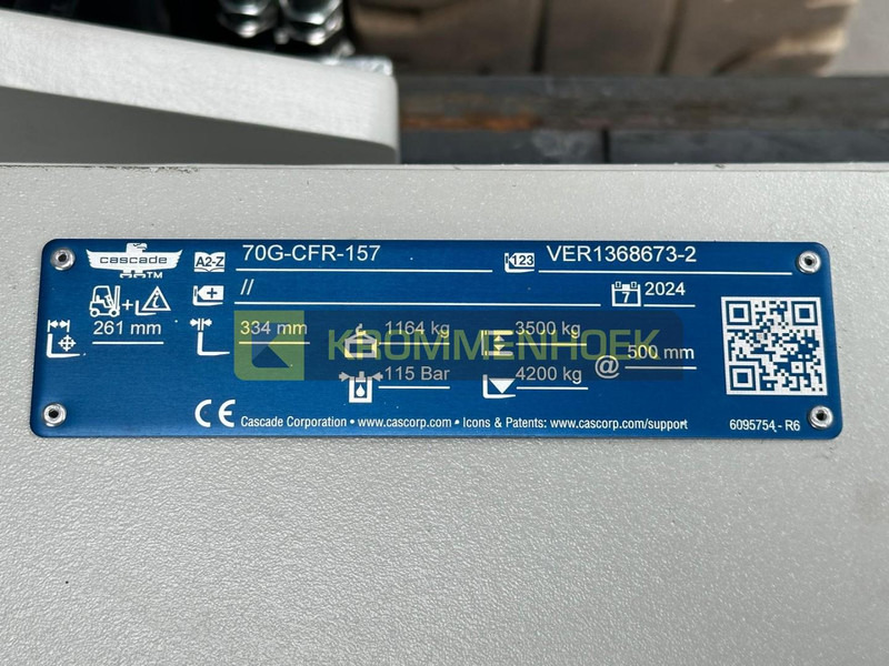 CASCADE 70G-CFR-157 Roterende vorkenklem - Forklift: picture 3 CASCADE 70G-CFR-157 Roterende vorkenklem - Forklift: picture 3