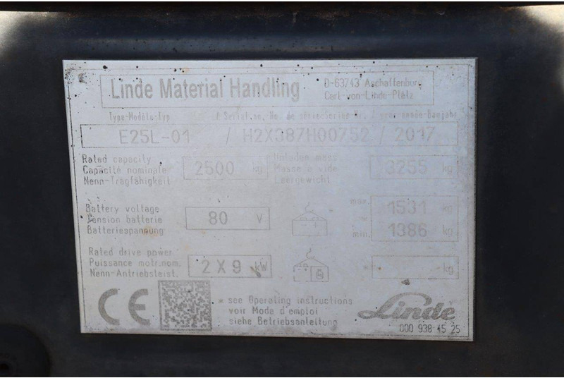 Electric forklift Linde E25L-01: picture 18