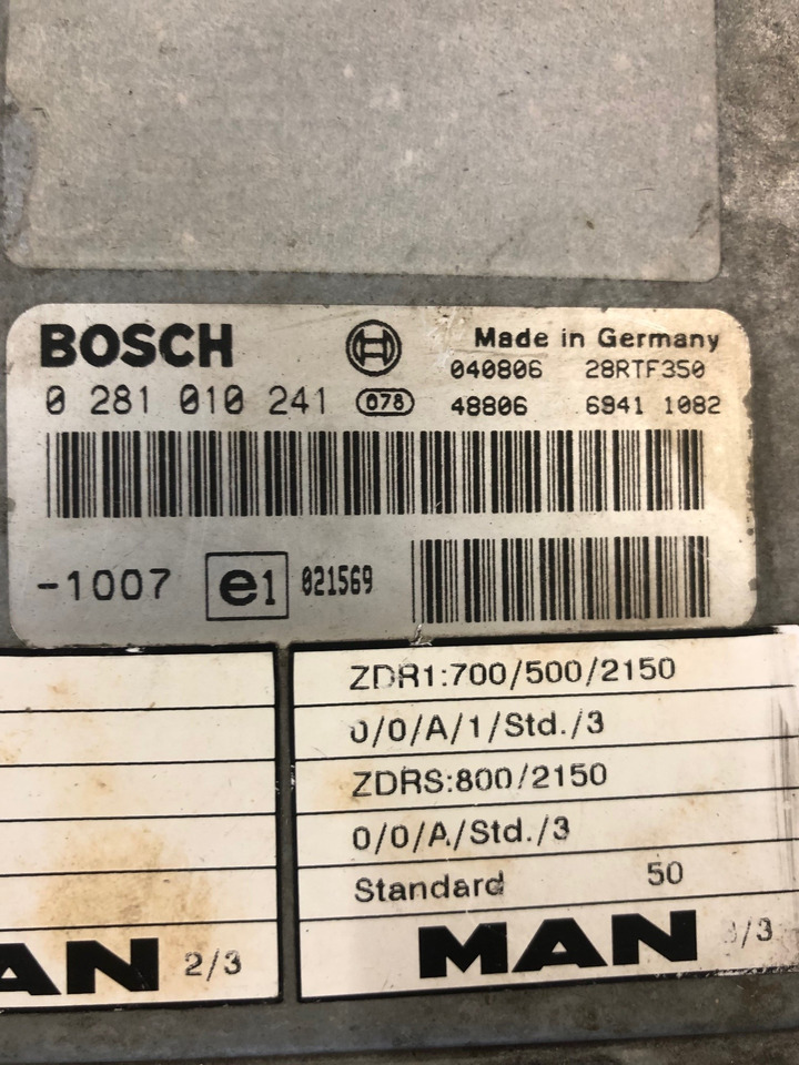 CENTRALINA EDC - RIF. BOSCH 0281010241 - RIF. MAN 51116157267 - ECU: picture 2 CENTRALINA EDC - RIF. BOSCH 0281010241 - RIF. MAN 51116157267 - ECU: picture 2