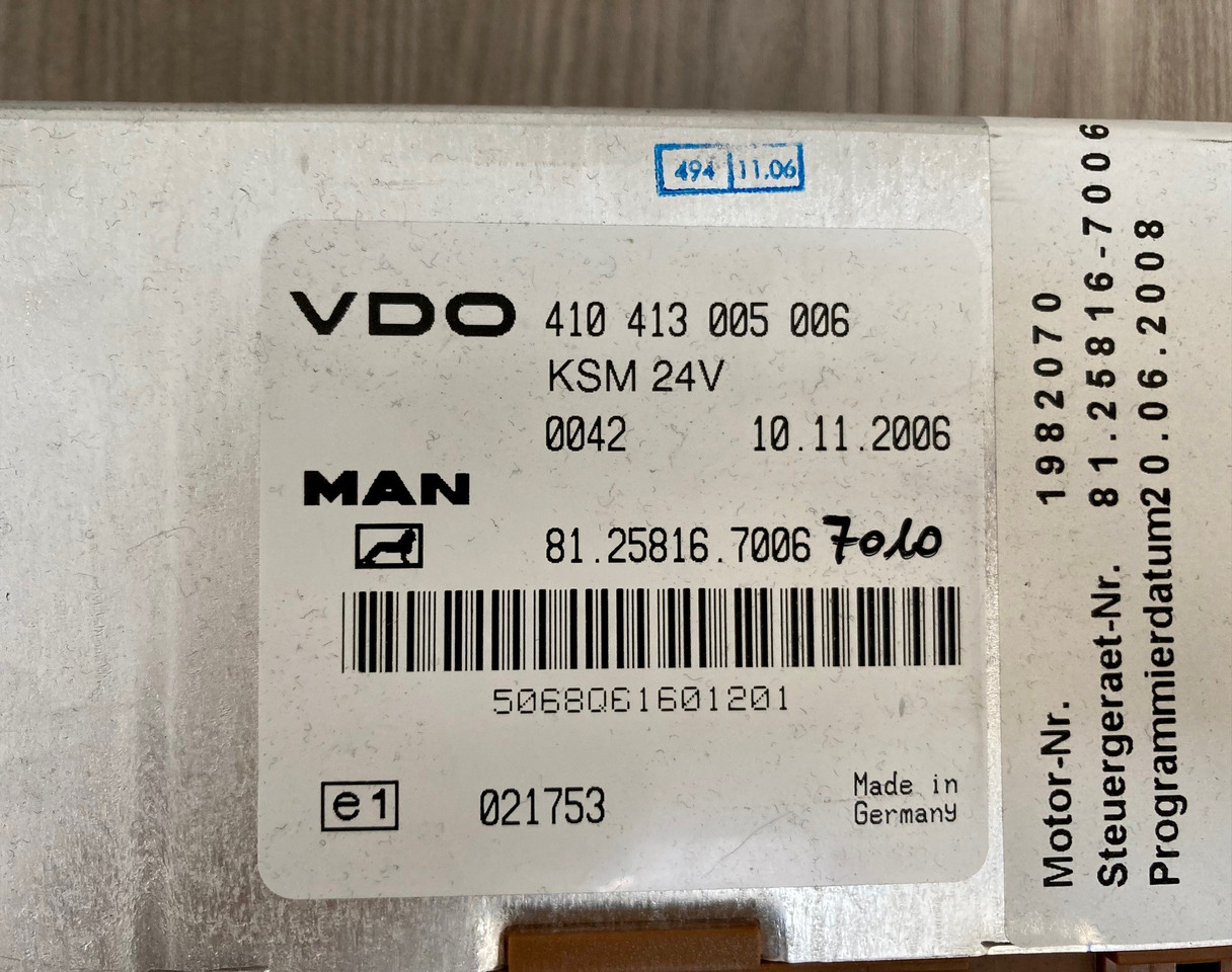 CENTRALINA KSM - MAN 81258167006 / 81258167010 - VDO 410 413 005 006 - ECU: picture 3 CENTRALINA KSM - MAN 81258167006 / 81258167010 - VDO 410 413 005 006 - ECU: picture 3