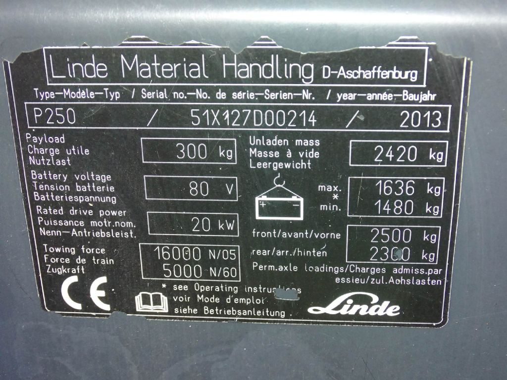 Linde P250 - Tow tractor: picture 5 Linde P250 - Tow tractor: picture 5